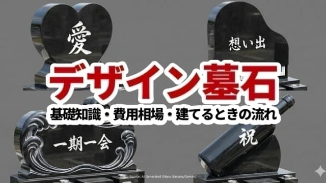 ハート型などデザイン墓石の例