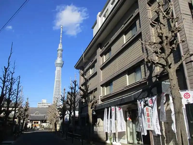 善行院からはスカイツリーが間近に見えます。